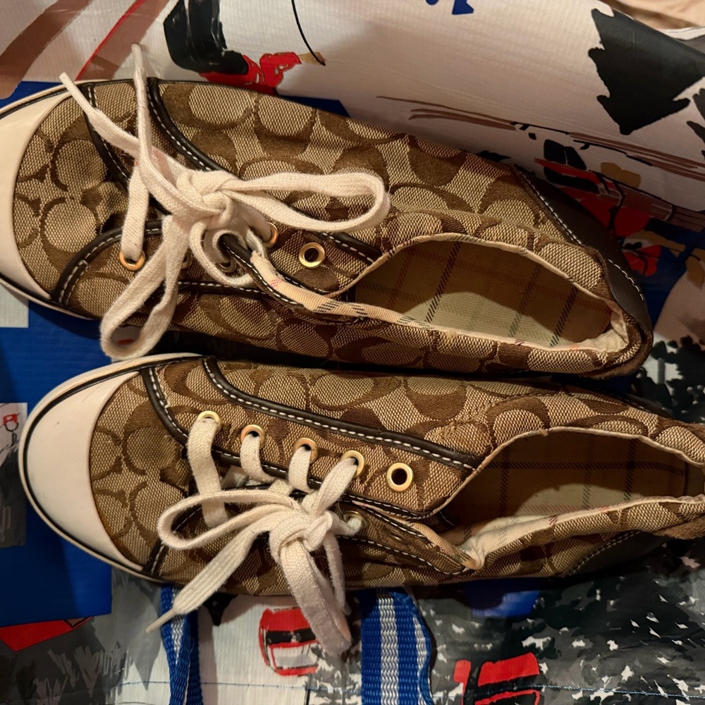 Coach Brown and Cream Sneakers